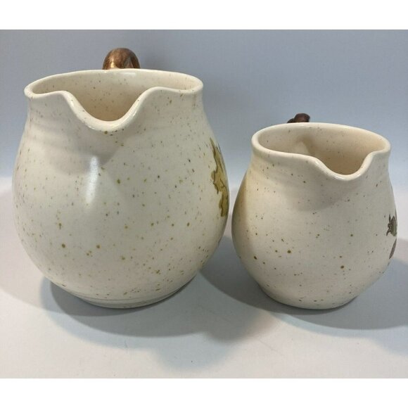 Metlox Poppy Trail Autumn Leaf Woodland Small Gravy/Sauce Pitcher & Creamer Sof2 - Picture 3 of 12